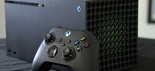 An Xbox Series X console with its controller